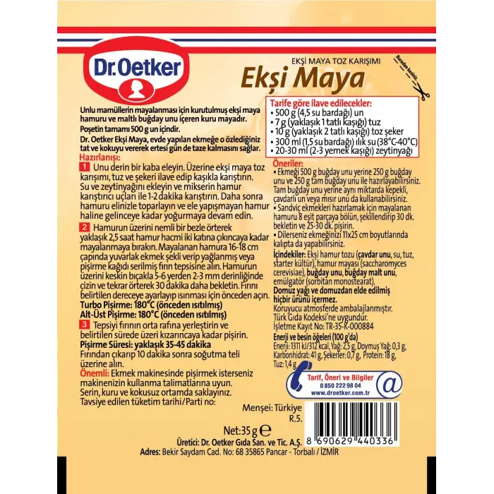 Ekşi maya, 35 g