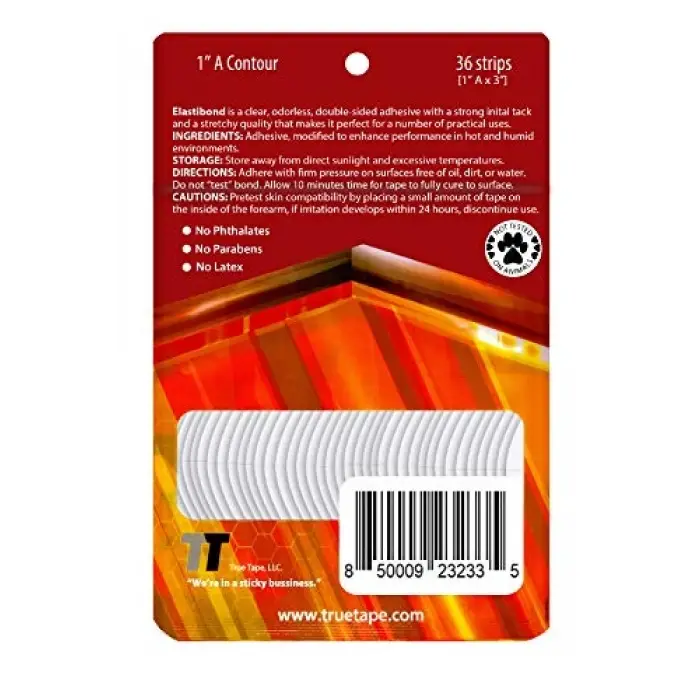 ElastiBond Protez Saç Bandı, Oval (1 A) - (2,5 cm x 7.5 cm), 36 Adet