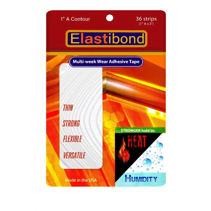 ElastiBond Protez Saç Bandı, Oval (1 A) - (2,5 cm x 7.5 cm), 36 Adet