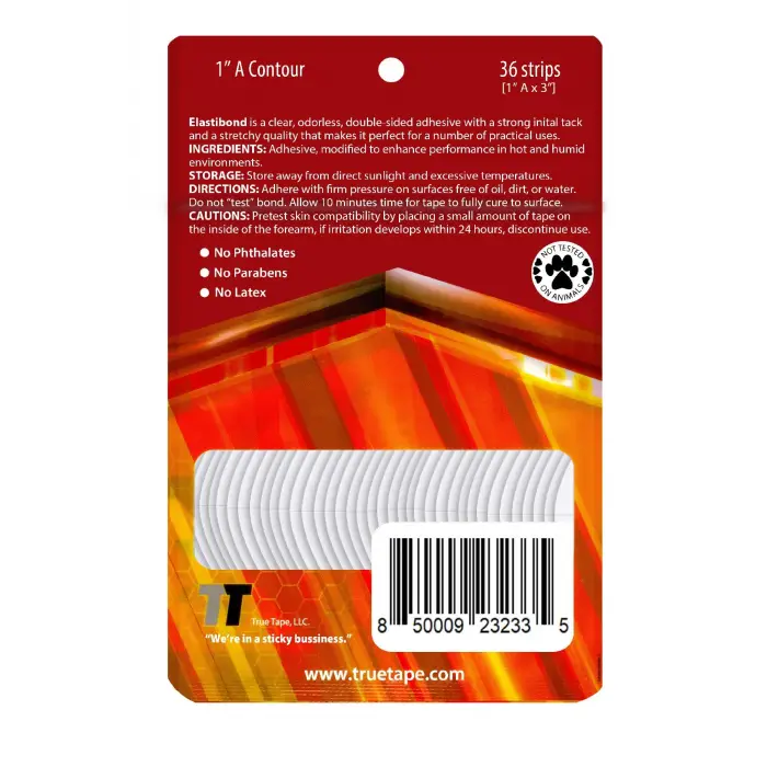 ElastiBond Protez Saç Bandı, Oval (1 A) - (2,5 cm x 7.5 cm), 36 Adet