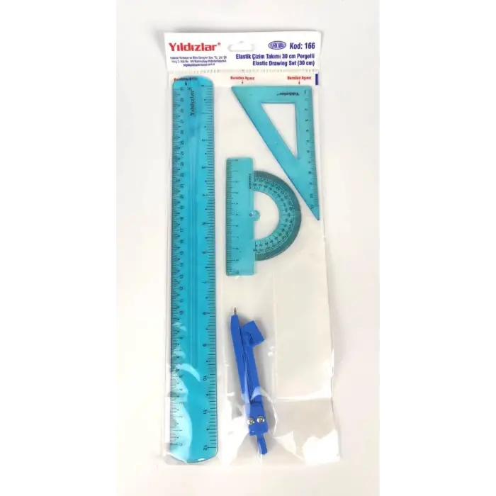 Elastik Çizim Takımı 30 CM Pergelli