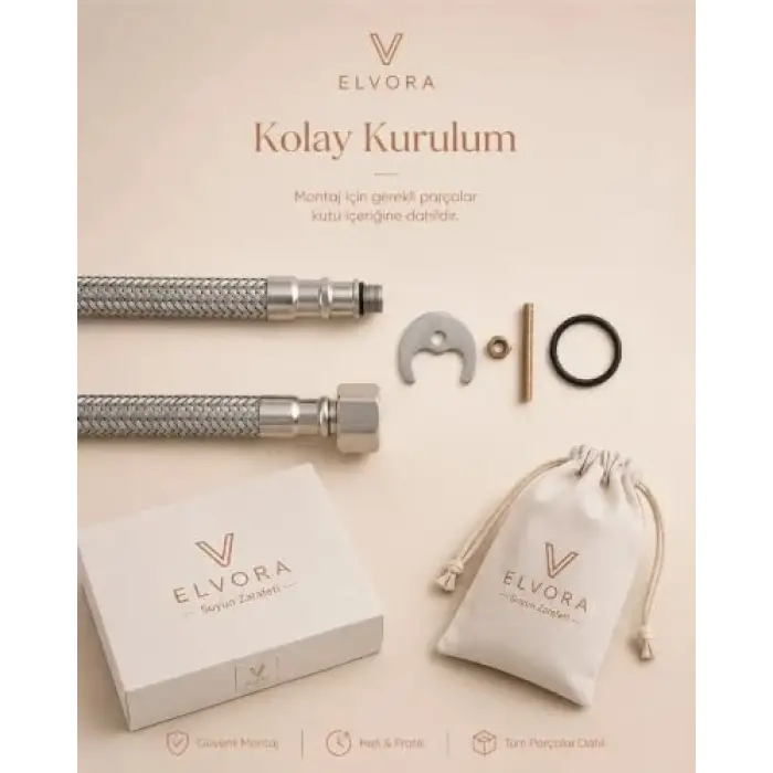 Elvora Mars Mutfak Evye Bataryası Krom