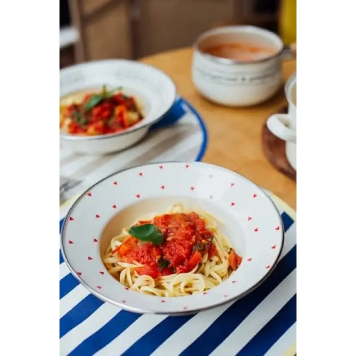 Emaye Cupid Çukur Makarna Salata Tabağı