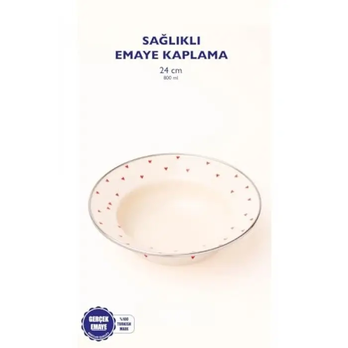 Emaye Cupid Çukur Makarna Salata Tabağı