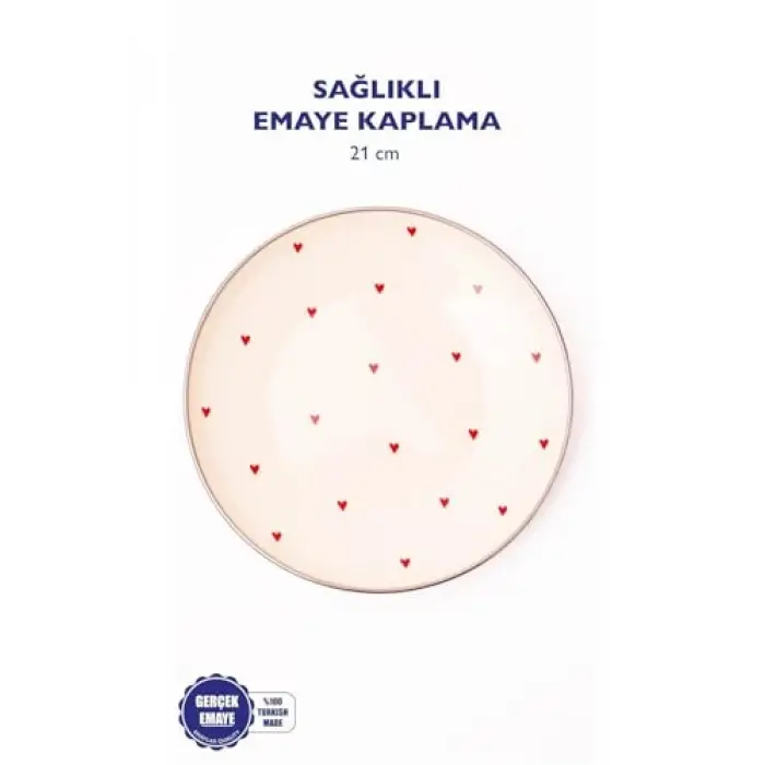 Emaye Pasta Sunum Tabağı, 21 cm