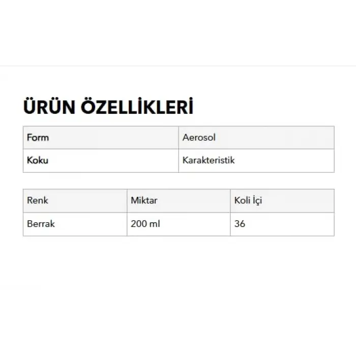 Emniyet Kemeri Yağlayıcısı, 200 Ml