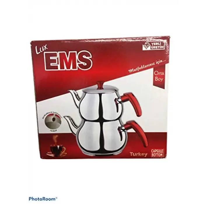 EMS Şahane Küre Paslanmaz Çelik Çaydanlık KENDİNDEN SÜZGEÇLİ ORTA BOY