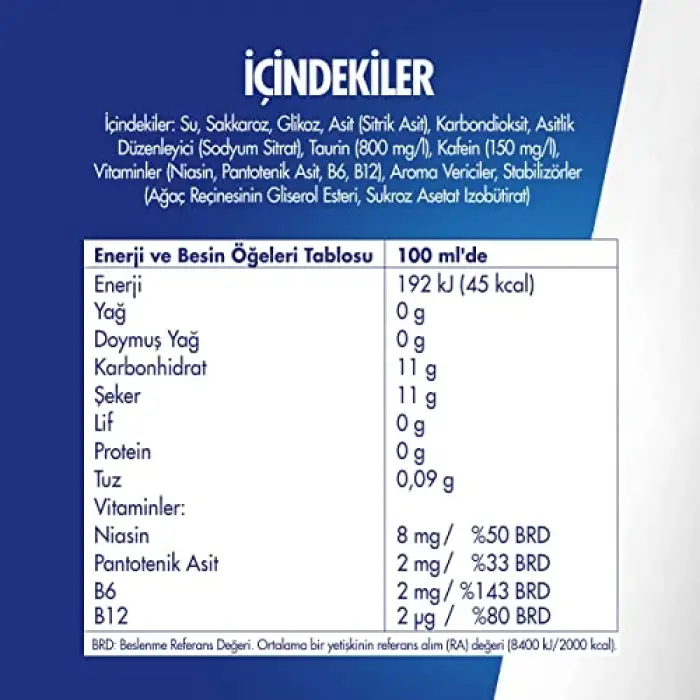 Enerji İçeceği, Şeftali, 250 ml