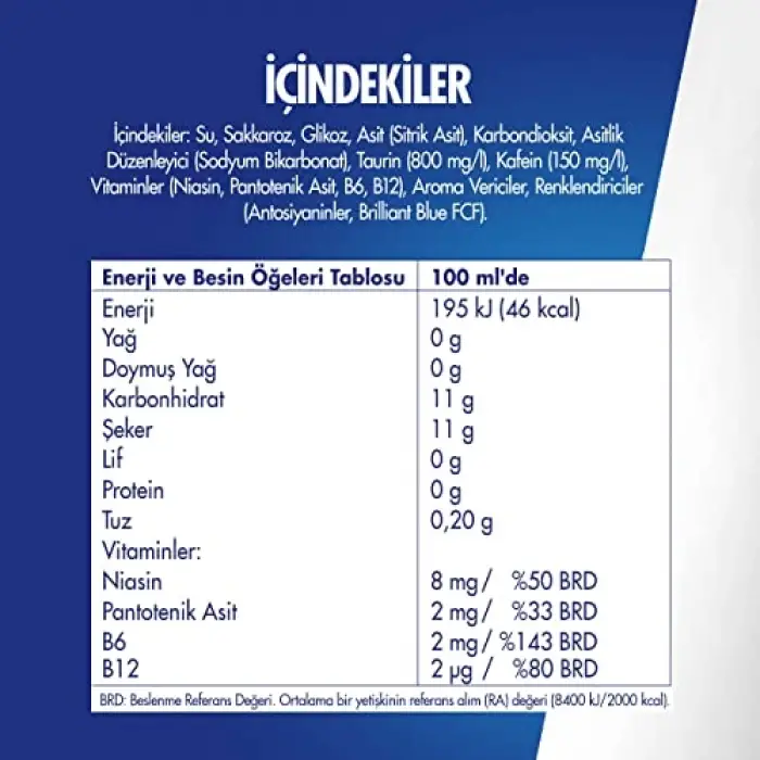 Enerji İçeceği, Yaban Mersini, 250 ml