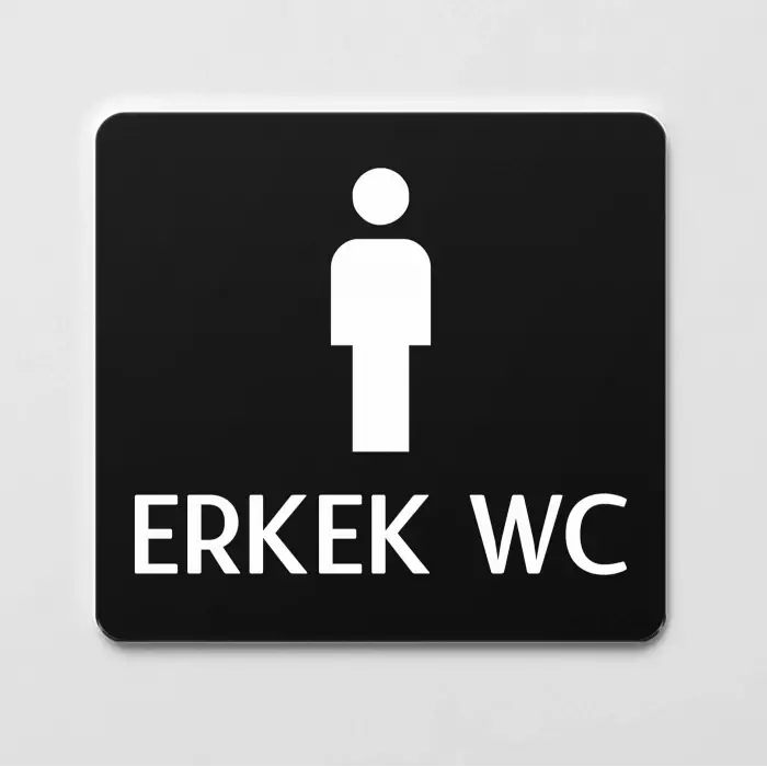 Erkek WC Levhası Ofis Yönlendirme Kapı İsimlik Tuvalet Tabela