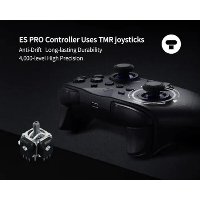 ES Pro Wireless PC Controller –3.25ms Low Latency; Tmr Joysticks | PC/Buhar/Anahtar/Android/iOS, Anti-Drift/Anti-Snapback, Anahtar 2 Uyandırma, Gyro Hareket Amaç, 30H Pil, Hall Tetik