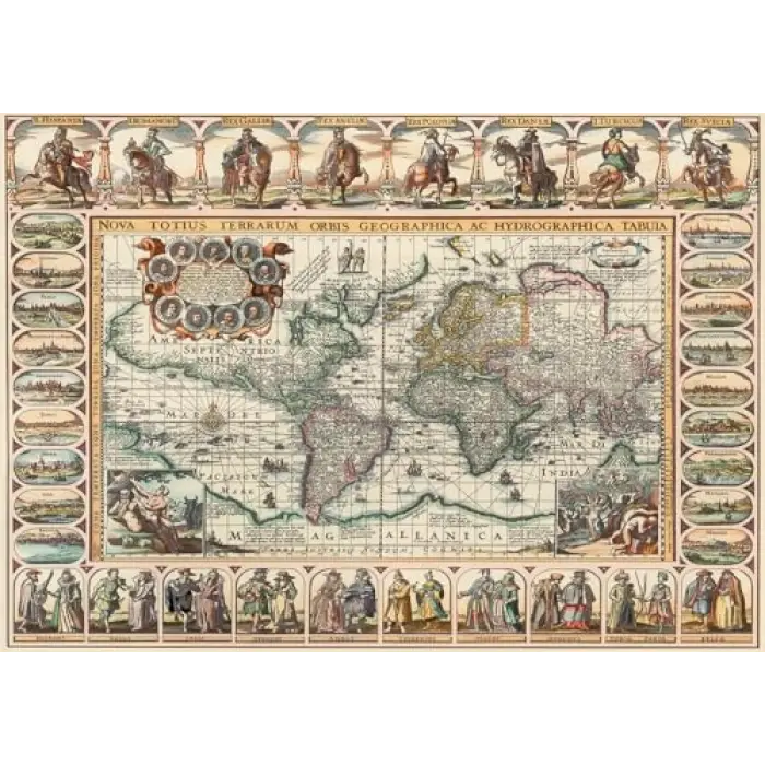 Eski Dünya Haritası 1000 Parça Puzzle