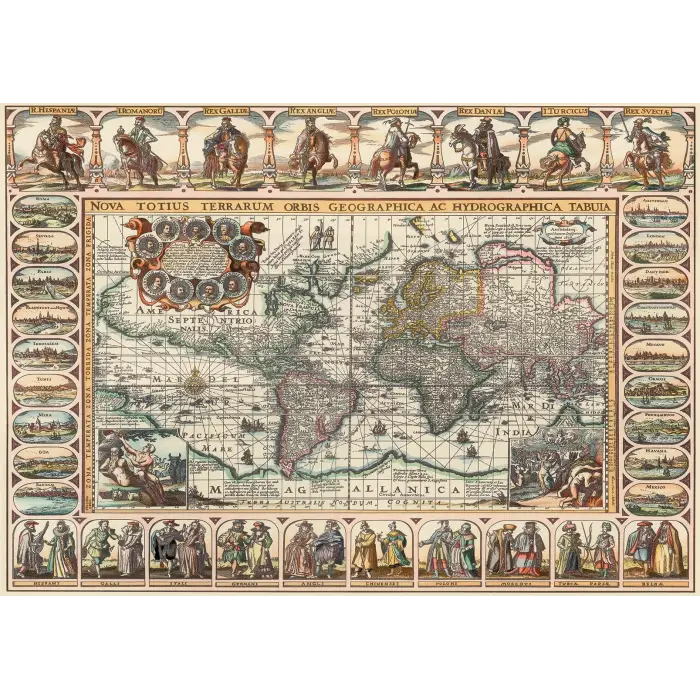 Eski Dünya Haritası 1000 Parça Puzzle