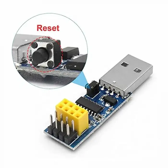 Esp-01 USB Adaptör V1 CH340, Reset Butonlu, ESP01 ESP8266 Esp-01s WiFi Modülü Programlama Adaptörü, 3.3V