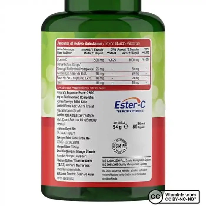 Ester-C 500 Mg C Vitamini 60 Kapsül