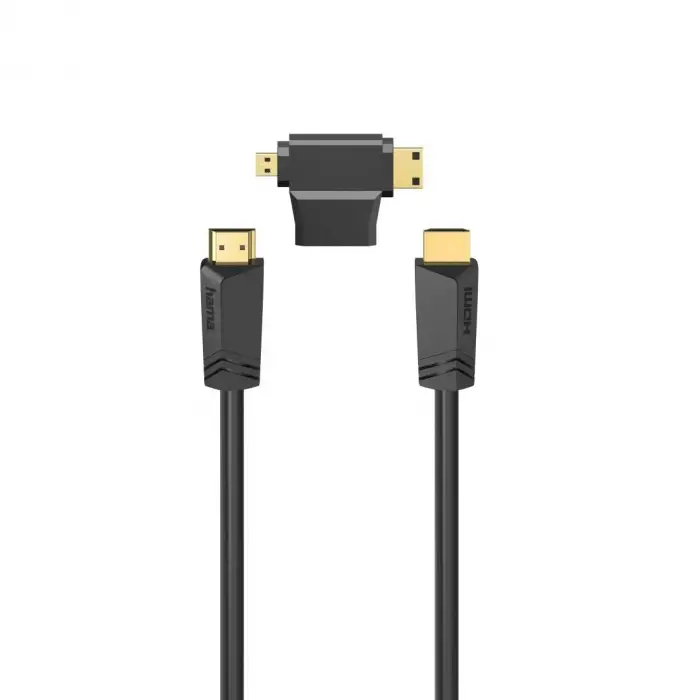 Ethernet destekli HDMI kablo, 4K, 1.5m+, A-MiniC+A-MicroD adaptörlü