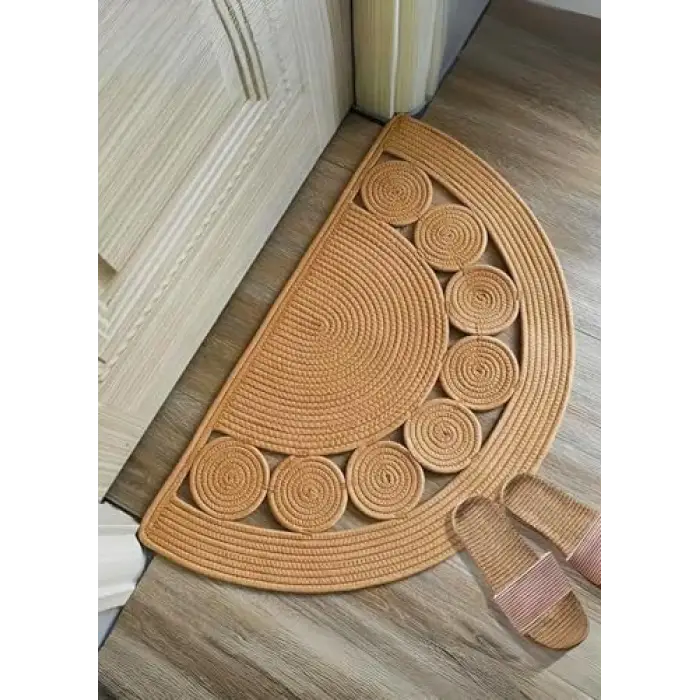 EV BANYO MUTFAK ODA BALKON KAPI ÖNÜ PASPASI JÜT HALKA DESENLİ PASPAS E