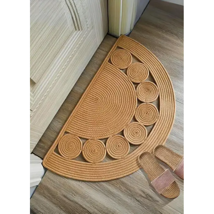 EV BANYO MUTFAK ODA BALKON KAPI ÖNÜ PASPASI JÜT HALKA DESENLİ PASPAS E