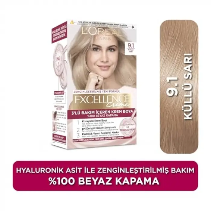 Excellence Creme 9.1 Küllü Sarı Saç Boyası