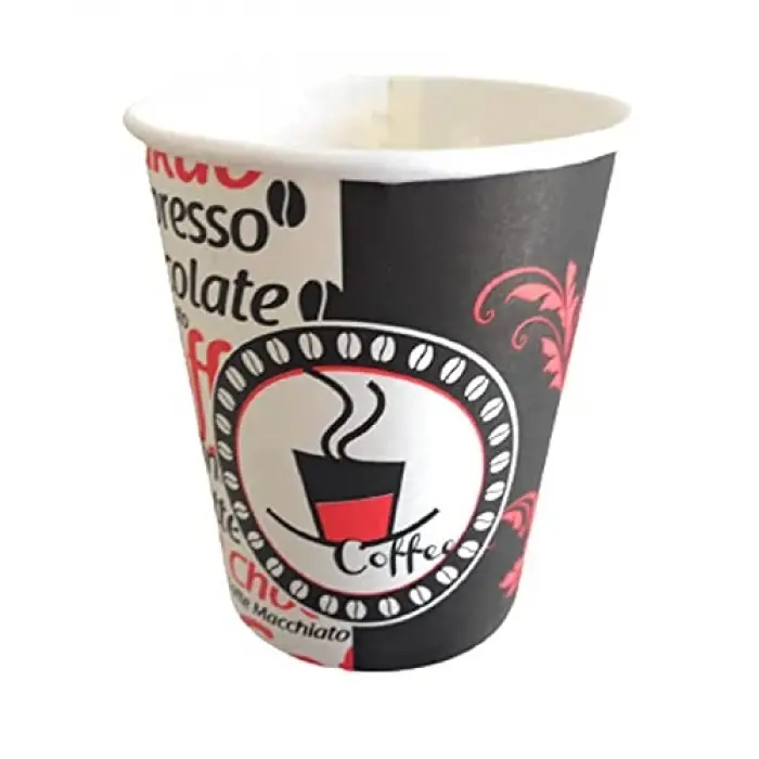 Excodi Cup - [ CUP ] 8 oz Karton Bardak - 250 ml - 160 Adet Kaliteli Otomat Bardağı, Sızdırmaz (kırmızı)