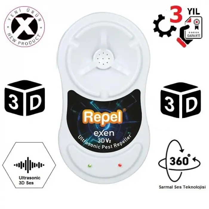 EXen 3D V2 Fare Sıçan Haşere Örümcek Akrep Kovucu