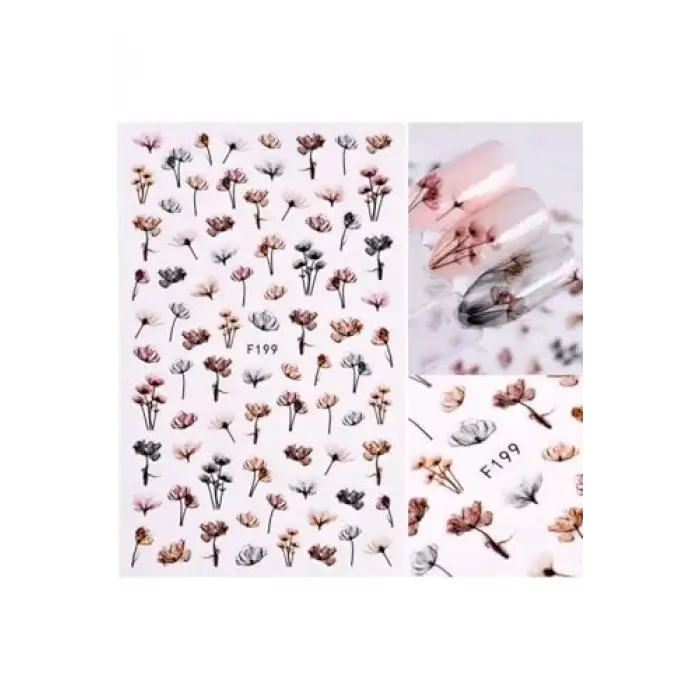 F199 Çiçekli Tırnak Stıcker