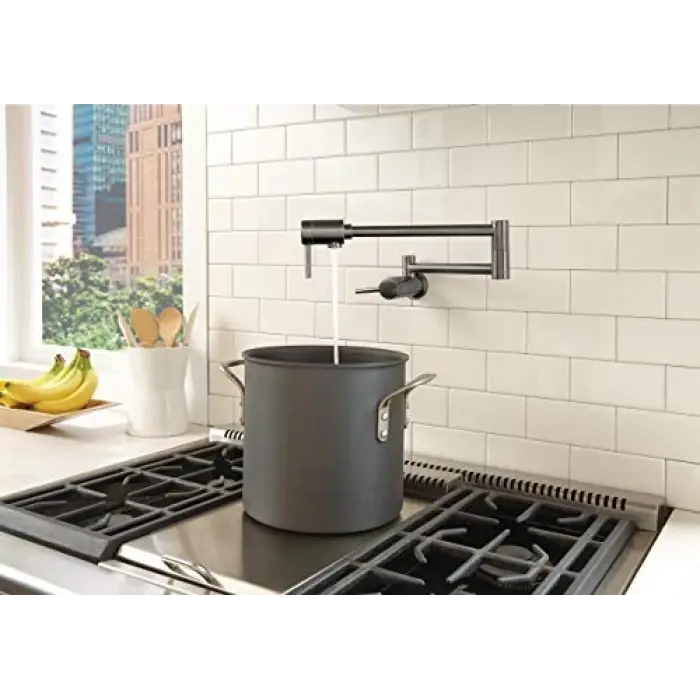 Faucet 1165LF-KS Çağdaş Pot Dolgu Duvara Montaj, Siyah Paslanmaz