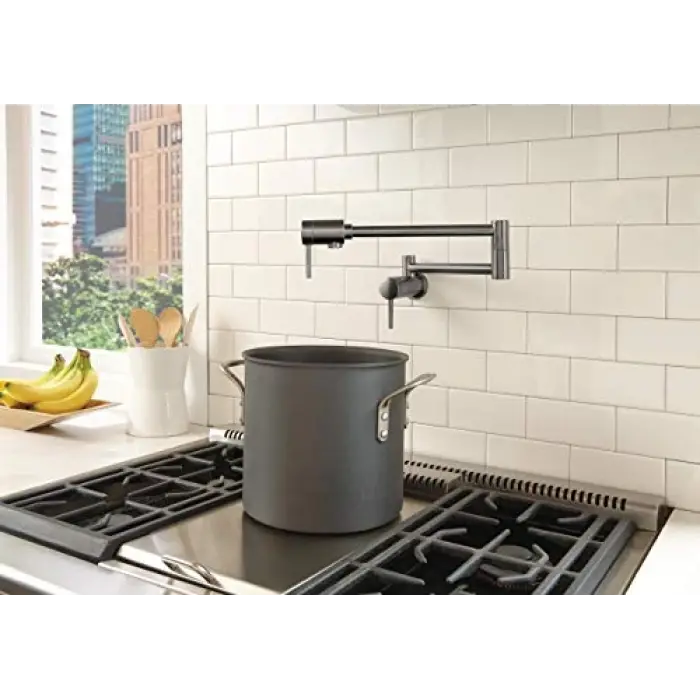 Faucet 1165LF-KS Çağdaş Pot Dolgu Duvara Montaj, Siyah Paslanmaz