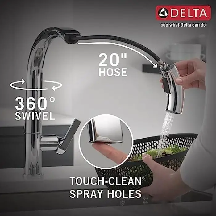 Faucet Keele Pull Down Mutfak Bataryası Krom, Aşağı Çekmeli Püskürtücülü Krom Mutfak Bataryası, Mutfak Lavabo Bataryası, Manyetik Yerleştirme Püskürtme Başlıklı Mutfak Lavabo Bataryası, Krom