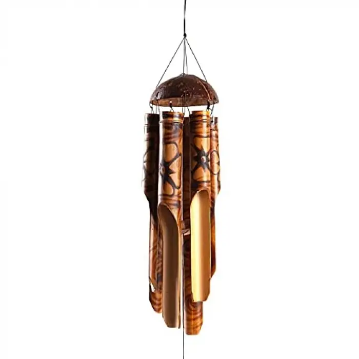 Feng Shui Coconat Bambu Rüzgar Çanı 45 cm Orta Boy