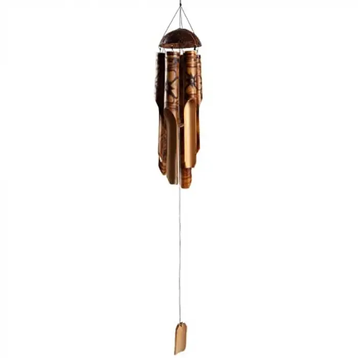 Feng Shui Coconat Bambu Rüzgar Çanı 45 cm Orta Boy