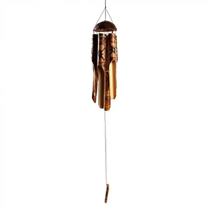 Feng Shui Coconat Bambu Rüzgar Çanı 45 cm Orta Boy