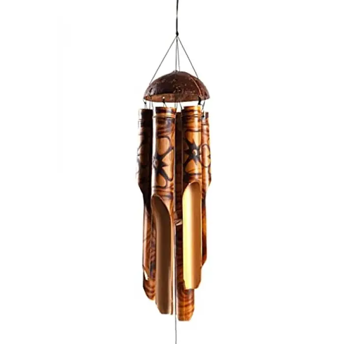 Feng Shui Coconat Bambu Rüzgar Çanı 45 cm Orta Boy