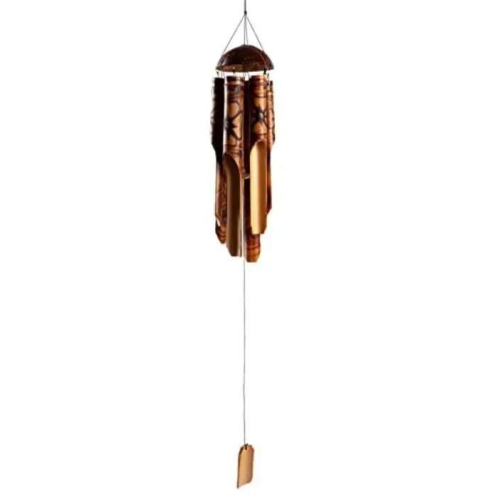 Feng Shui Coconat Bambu Rüzgar Çanı 45 cm Orta Boy