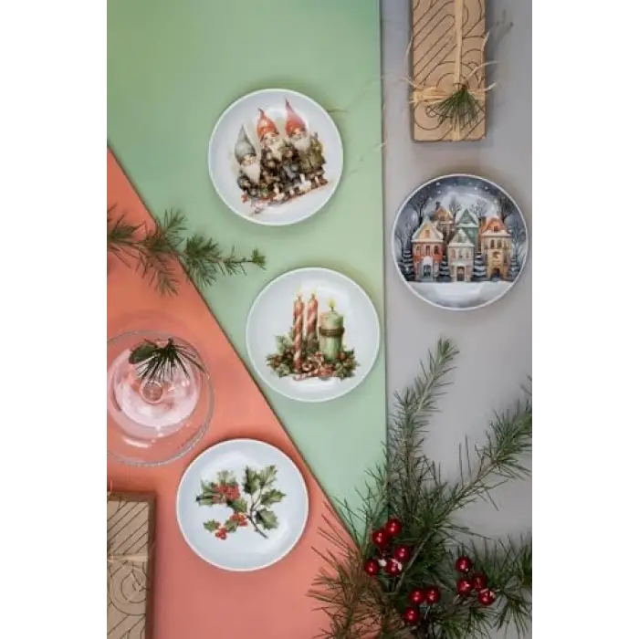 Festive 4 Parça 15 cm Tabak