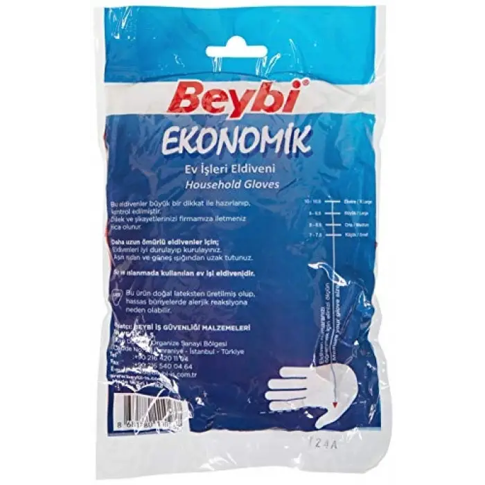 Feyzayapı GJLRTW68_c08937 Çift Ekonomik Temizlik Eldiveni, 9/9.5