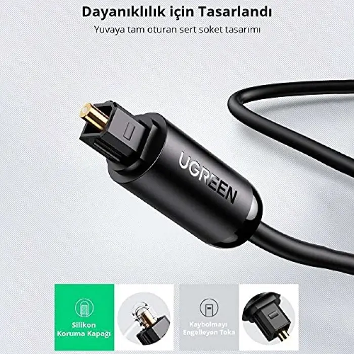 Fiber Optik Ses Kablosu Siyah 1.5 Metre
