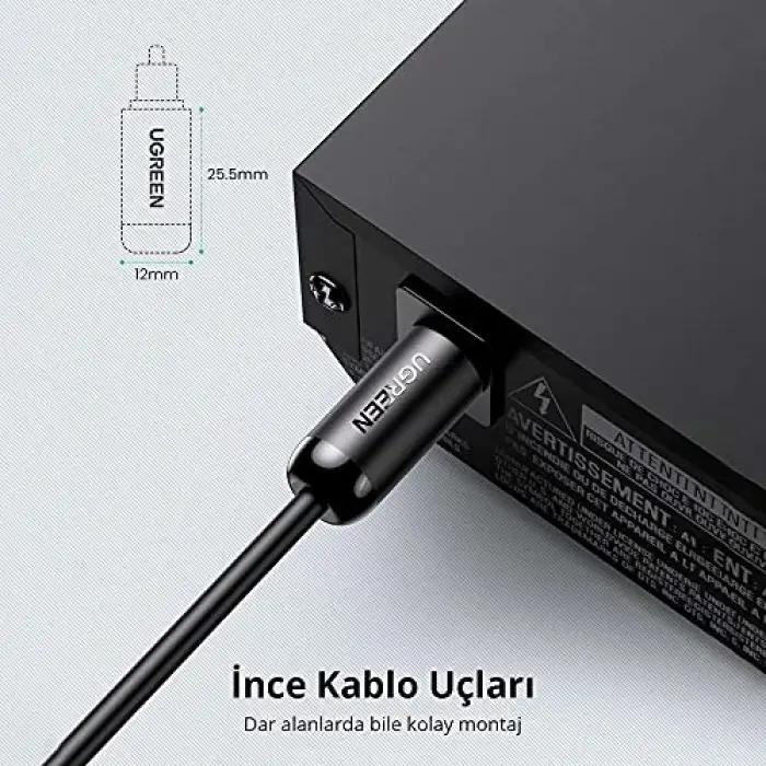 Fiber Optik Ses Kablosu Siyah 1.5 Metre