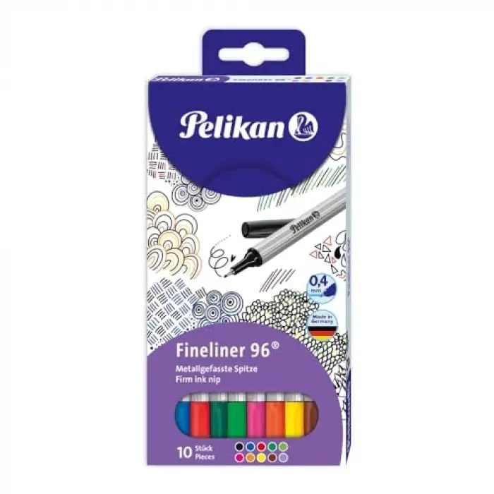 Fineliner 96 çeşitli 10lu-Kılıf
