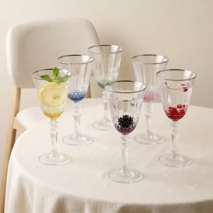 Fiona 6lı Uzun Kadeh Platin 300 ml