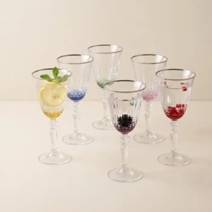 Fiona 6lı Uzun Kadeh Platin 300 ml