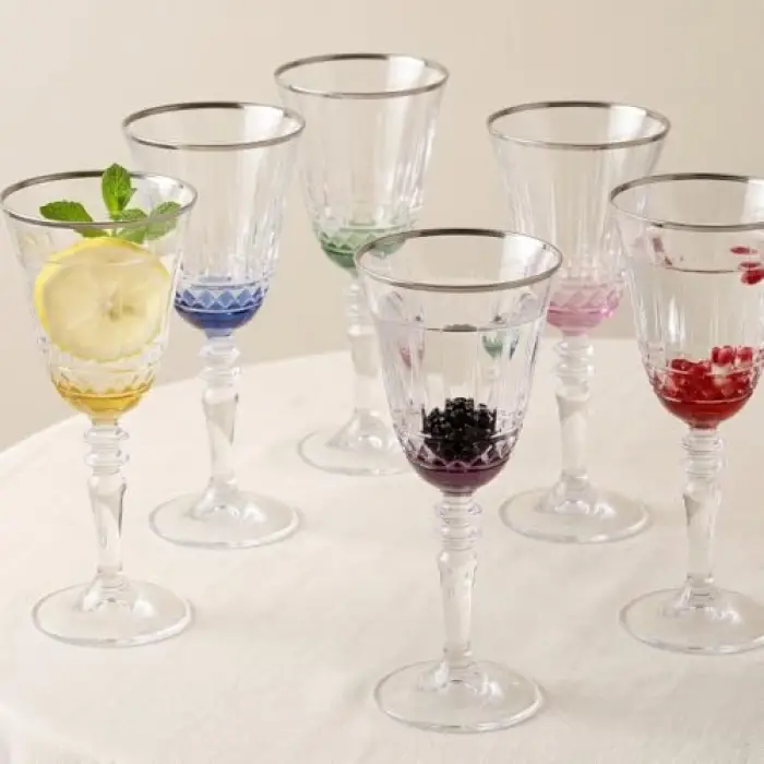 Fiona 6lı Uzun Kadeh Platin 300 ml