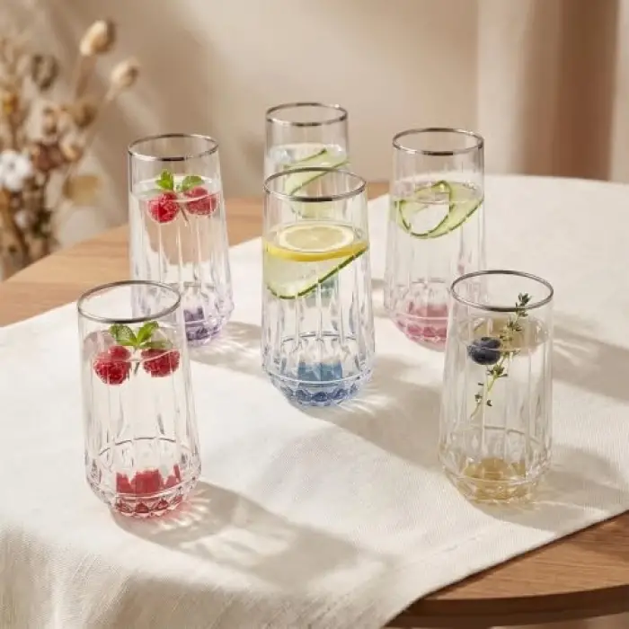 Fiona Meşrubat Bardağı, Platin, 6lı, 300 ml