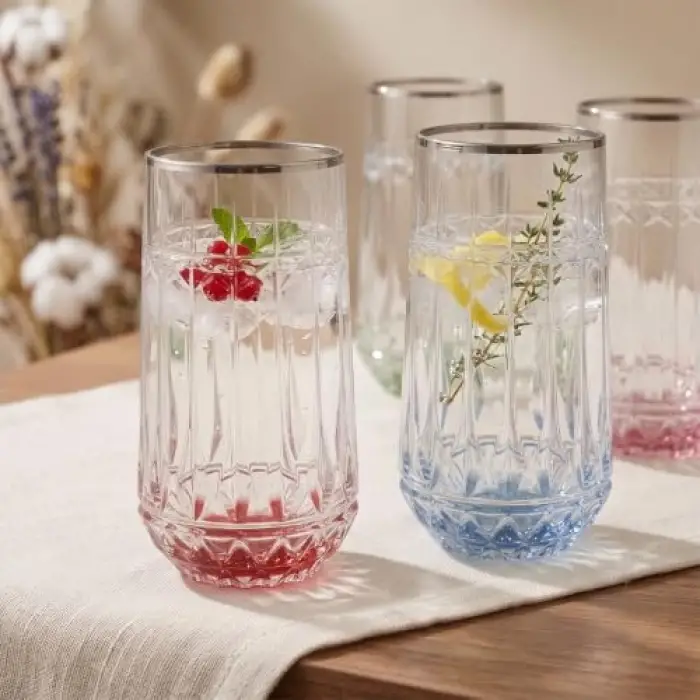 Fiona Meşrubat Bardağı, Platin, 6lı, 300 ml