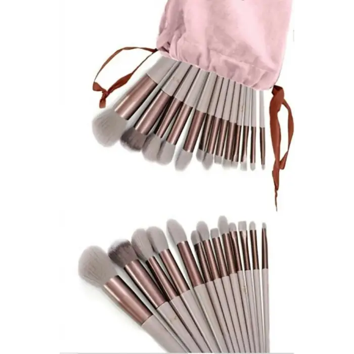 Fix Özel Keseli 13lü Makyaj Fırça Seti Pembe