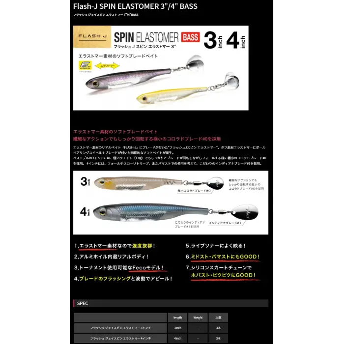 Flash-J Spin 4 (3 adet/paket) #03 Lake Smelt/Silver Olta