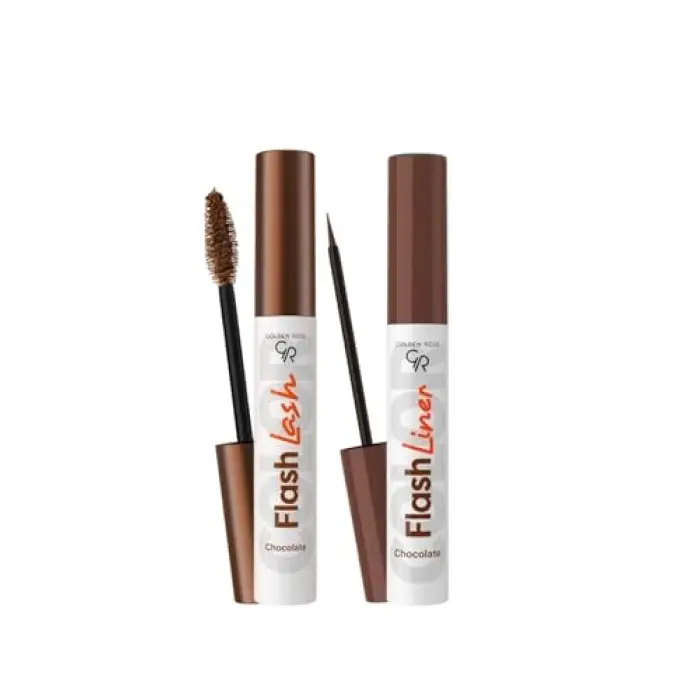 Flash Lash Çikolata Kahve Maskara ve Flash Liner Makyaj Seti