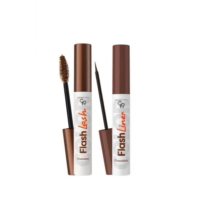 Flash Lash Çikolata Kahve Maskara ve Flash Liner Makyaj Seti