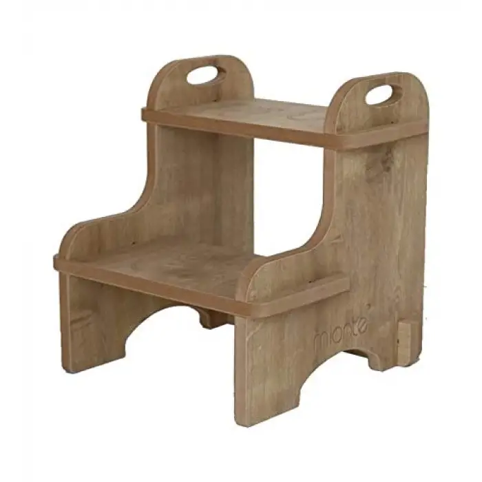 Flat-Pack Ahşap Çocuk Montessori Yükseltici Basamak Merdiven Meşe