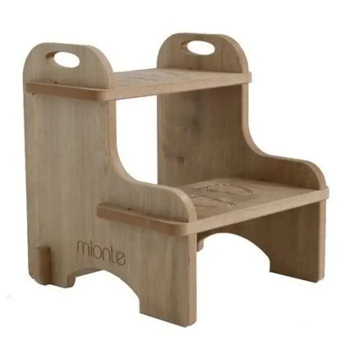 Flat-Pack Ahşap Çocuk Montessori Yükseltici Basamak Merdiven Meşe
